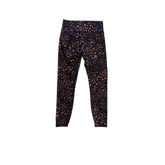 Women M Varley Luna High Rise 7/8 Leggings Brown Leopard Animal Print Pants - Picture 3 of 5